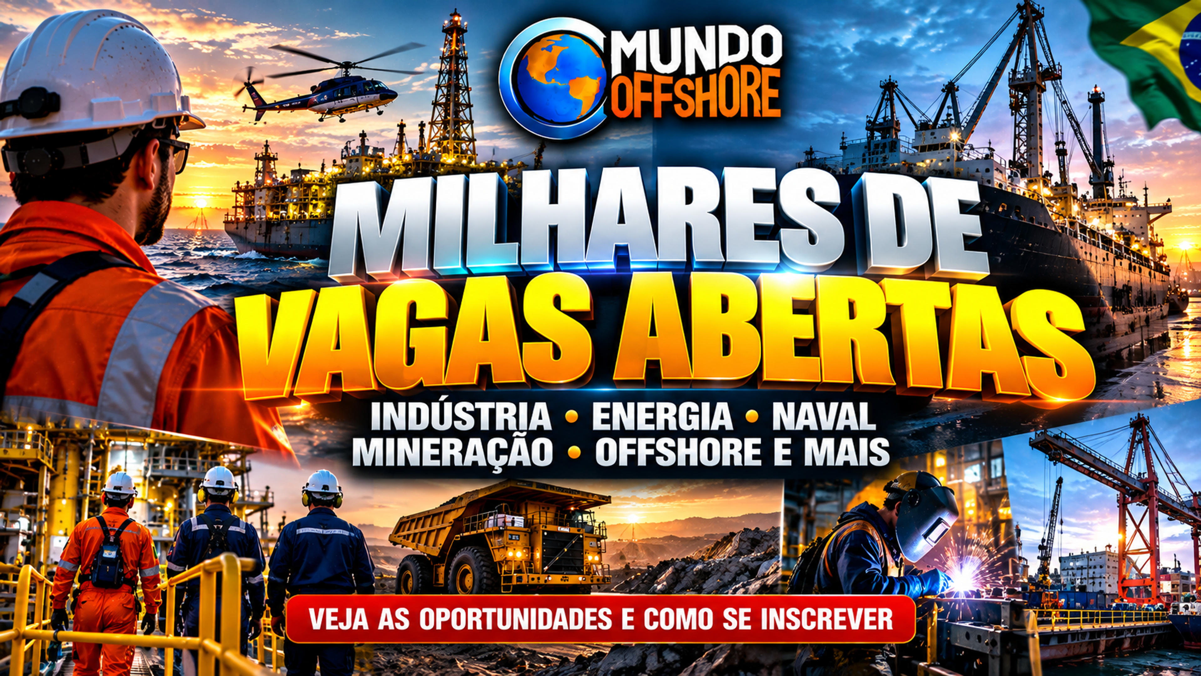 Radar de Vagas Mundo Offshore: milhares de oportunidades movimentam indústria, energia, naval e offshore