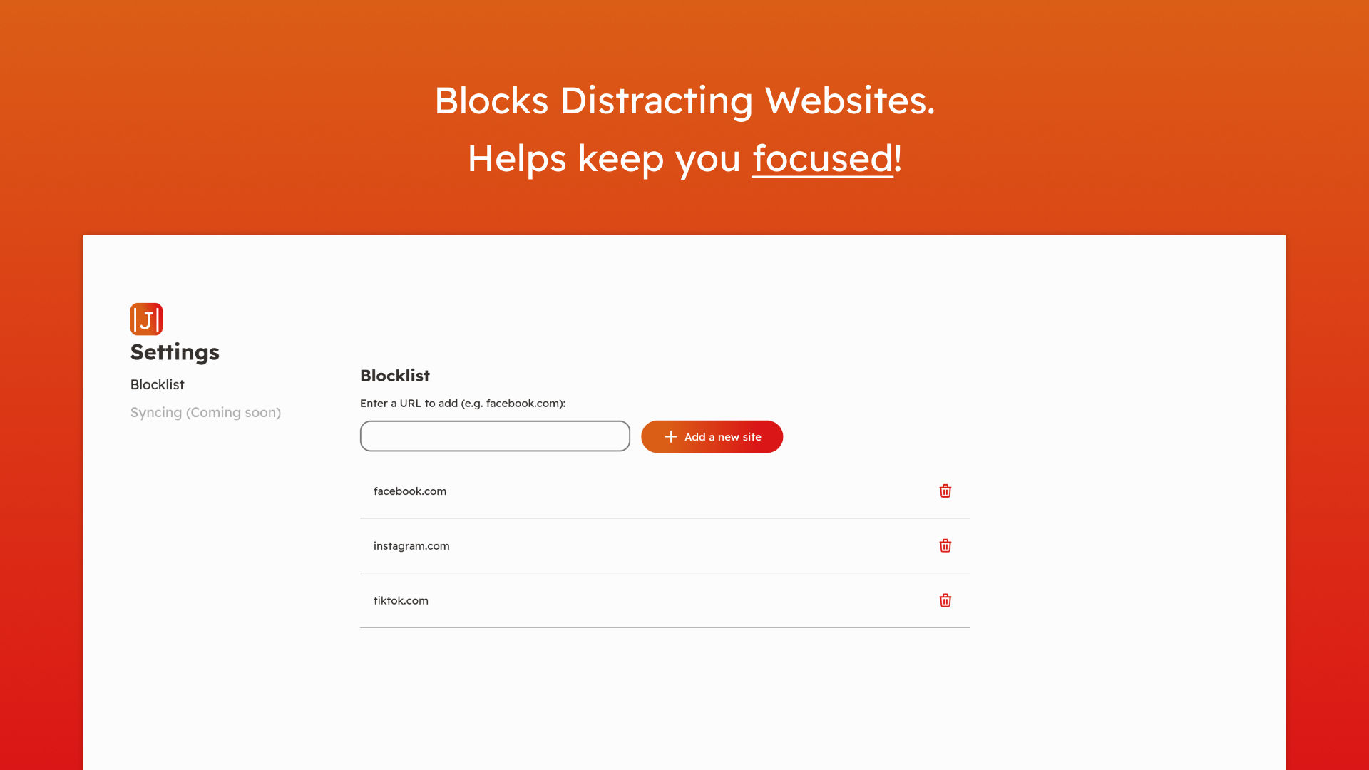 Jailtime - Blocks websites and helps keep you focused