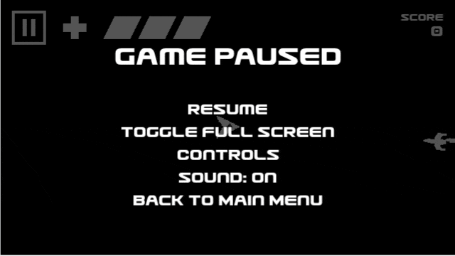 A looping GIF of the game's pause menu. The menu title "Game Paused is slowing hovering vertically