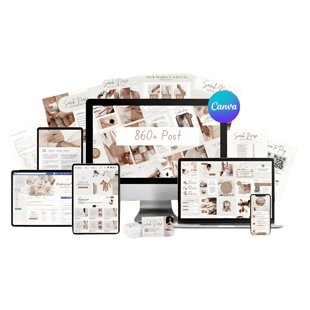 860+ Organic Social Media Posts Canva Template