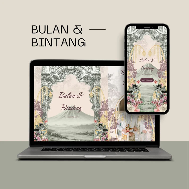 Undangan Pernikahan tema Bulan & Bintang