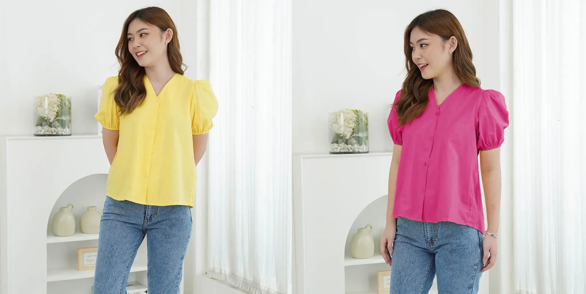 Alanna Blouse Wanita – Blouse Ringan dan Stylish untuk Aktivitas Harian Alanna blouse wanita warna pastel dengan desain flowy dan nyaman dipakai sehari-hari