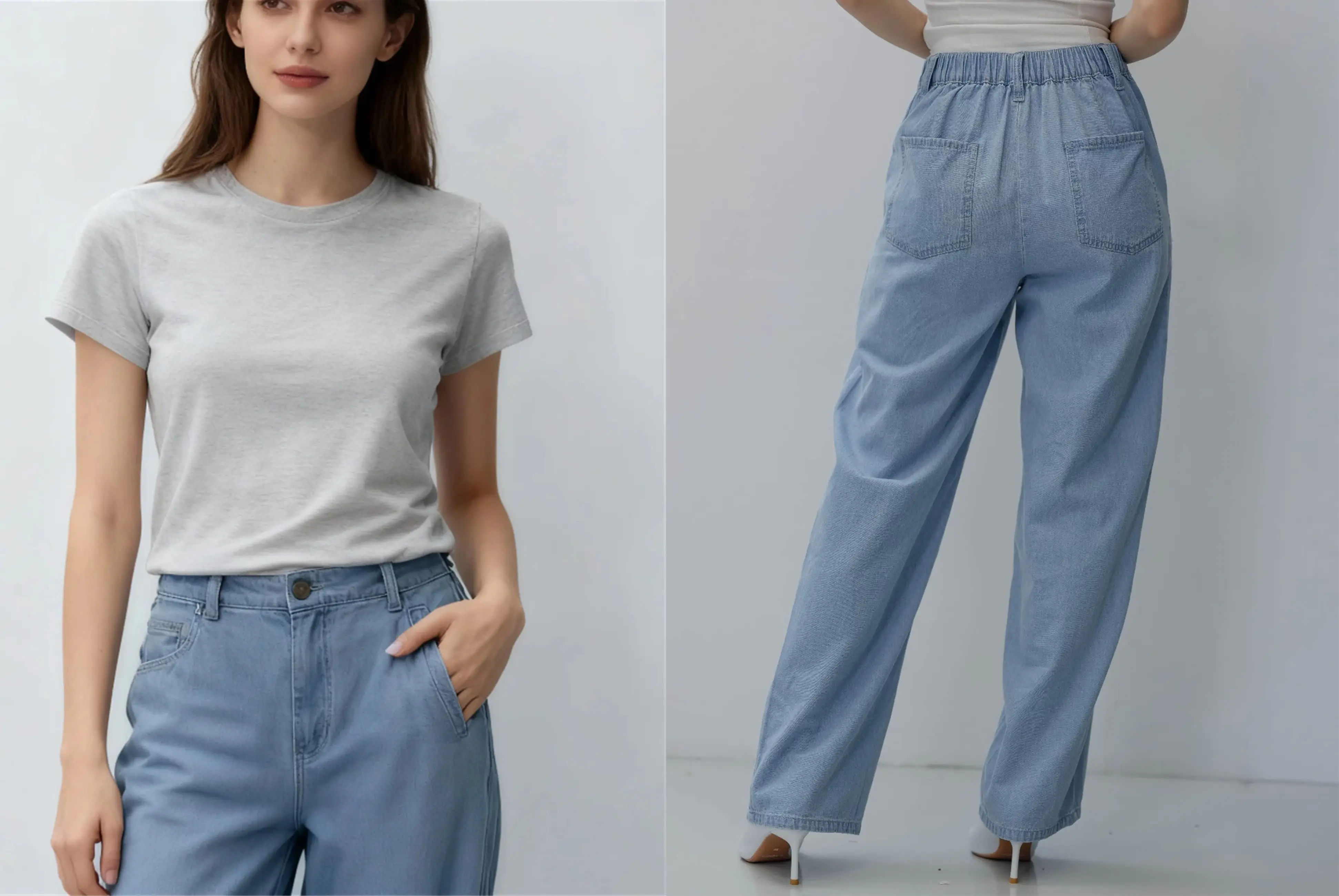 Padukan Drew Wide Leg Jeans dengan atasan polos untuk gaya minimalis Gaya minimalis dengan Drew Wide Leg Jeans, cocok dipadukan dengan atasan polos