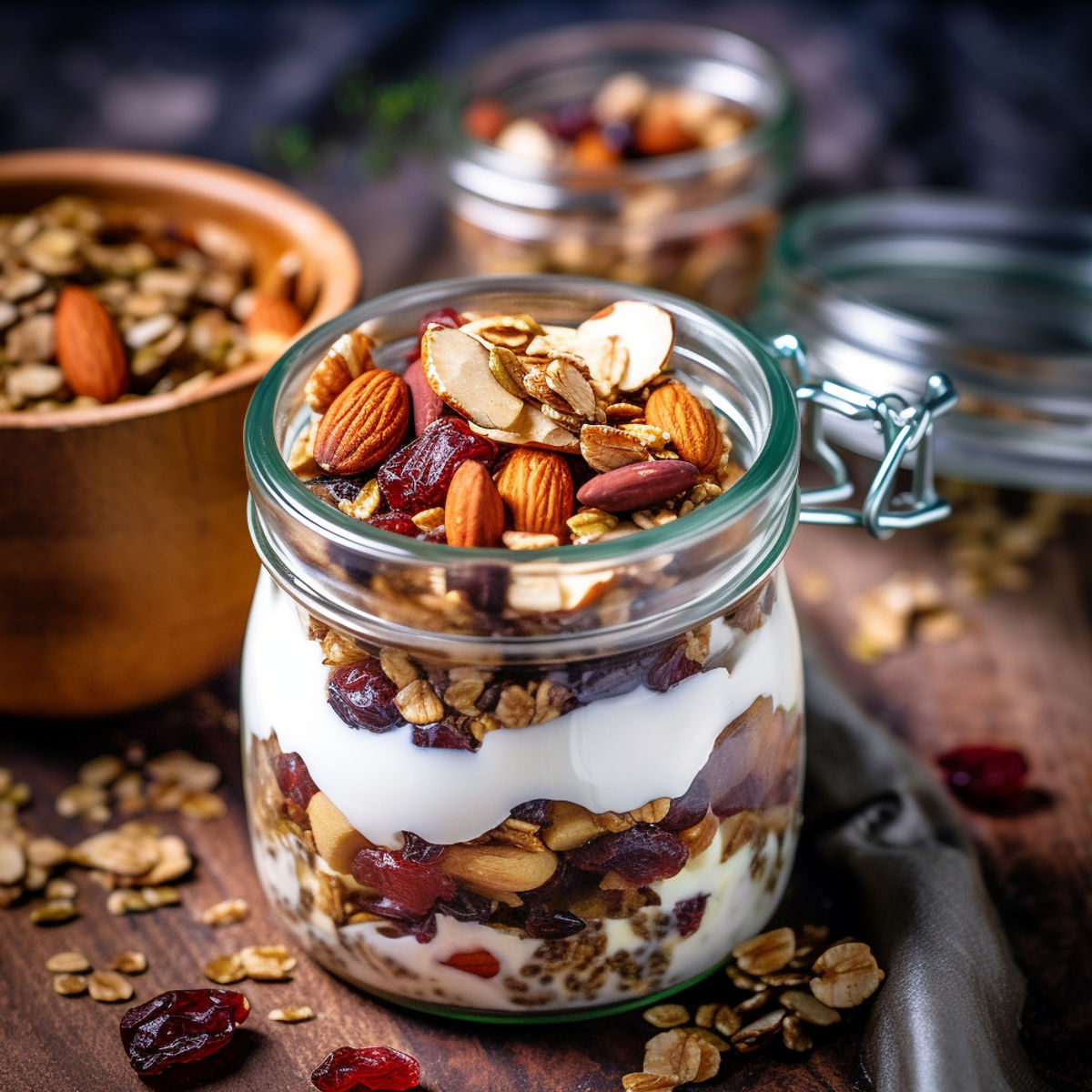 Domácí ořechová granola s jogurtem