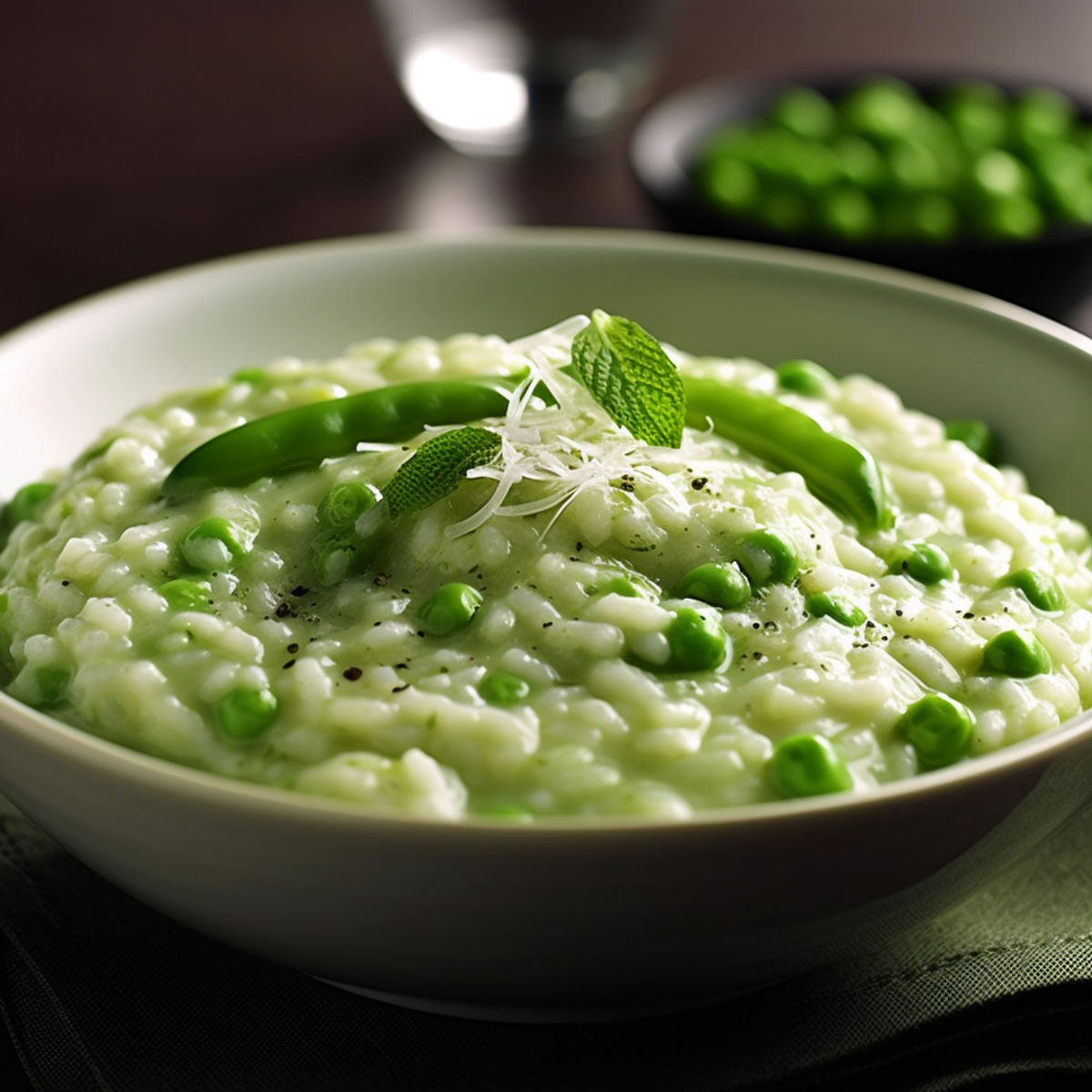 Hráškové krémové risotto