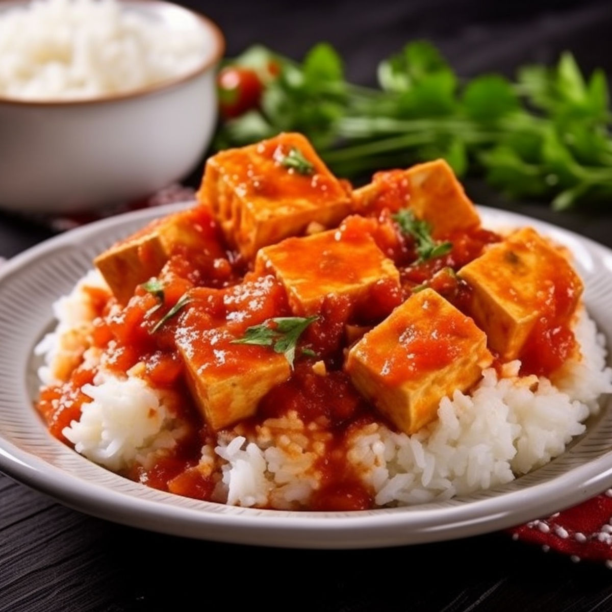 Vegan tofu s rajčatovou omáčkou