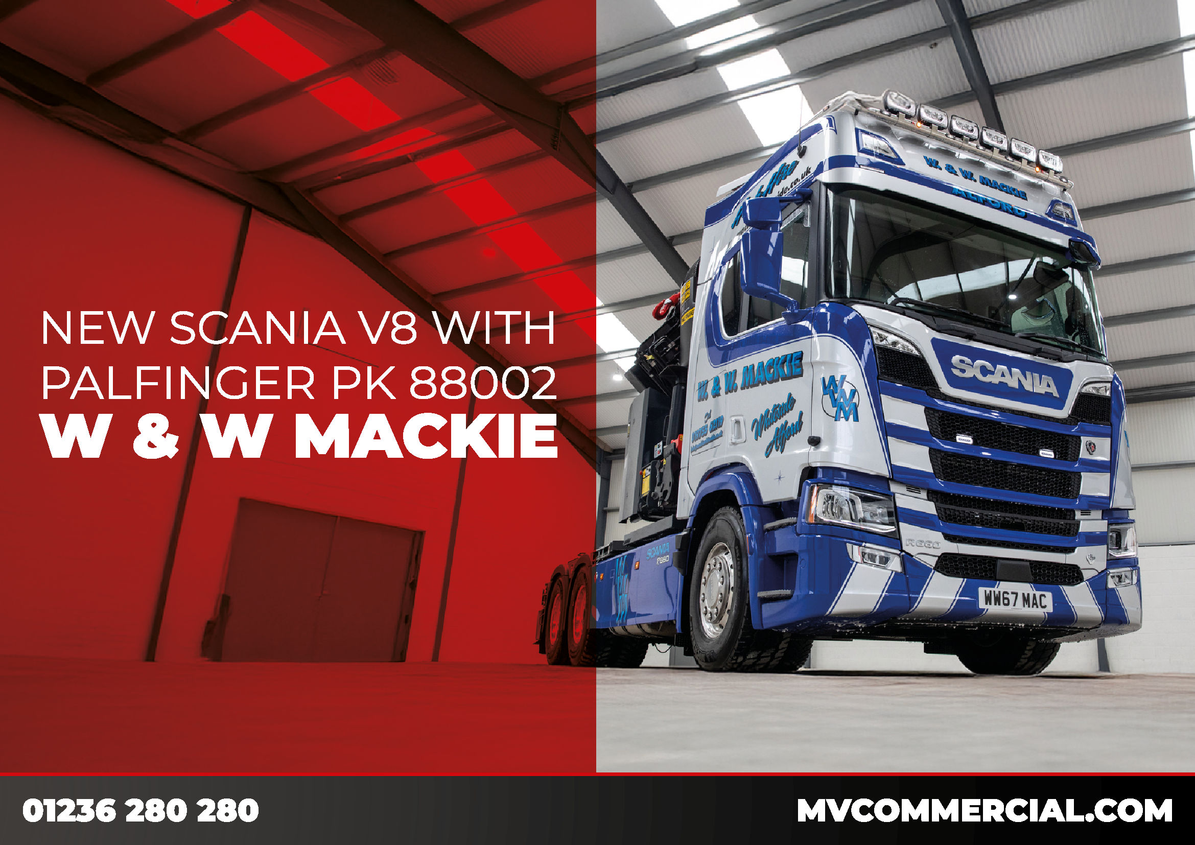 Image for W & W Mackie Enhances Fleet with Bespoke Scania 660 R V8 Artic and Highlights Long-Term Partnership with MV Commercial