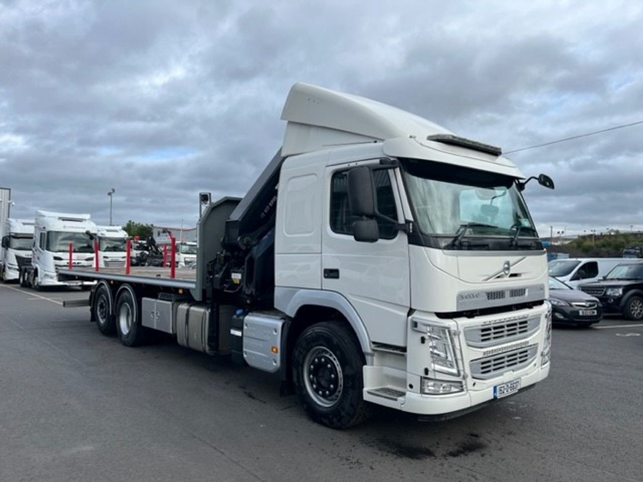 Ready to go Volvo FM 9, Flatbed, , 26 Tonne, Sleeper Cab, I-Shift, Beacon Bar, Fully Colour Coded, Air Roof Kit, Twistlocks, Lashing Rings, , HIAB, - | for sale at MV Commercial, the UKs leading Truck, Trailers and Van supplier. (152D6637 103674)