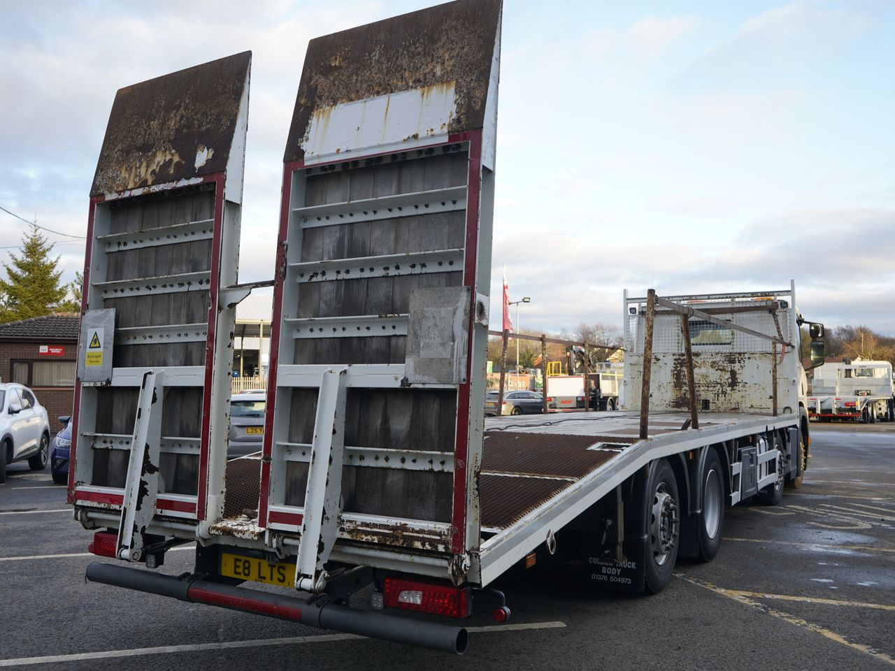 Ready to go Scania P410, Beavertail, 410, 32 Tonne, Day Cab, 2 Pedal Opticruise, Rear Window in Cab, Low Vision Window in Door, Winch, FORS - Gold Kit fitted, Infotainment System 2 DIN with 5inch Screen, , -, - | for sale at MV Commercial, the UKs leading Truck, Trailers and Van supplier. (E8LTS 110612)