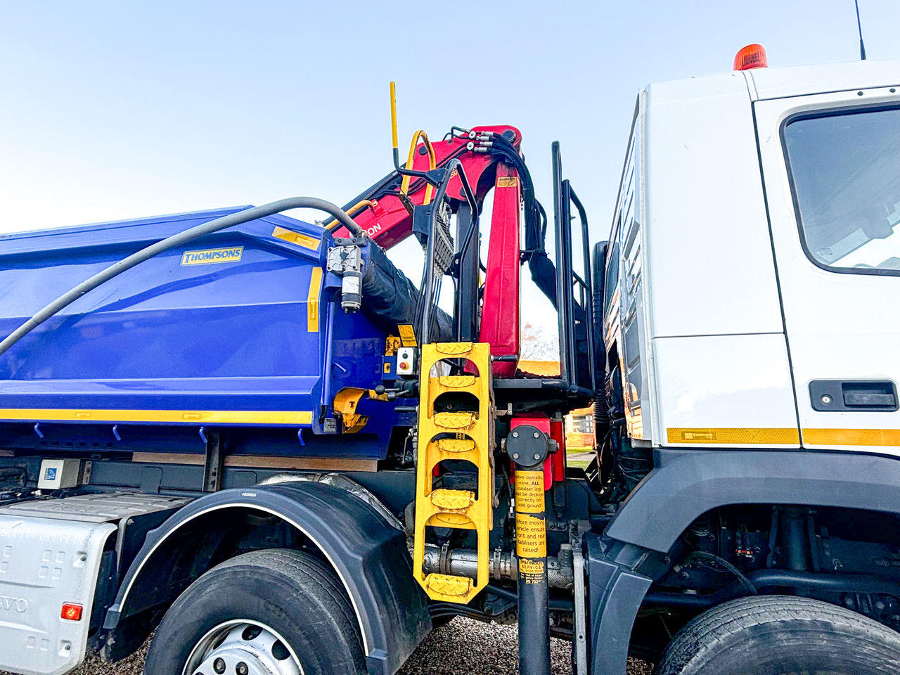 Ready to go Volvo FMX, Tipper Grab, , 32 Tonne, Day Cab, Automatic, FORS Silver kit fitted, Access Ladder, Electric Easy Sheet, Strobe Lights, Beacon Bar, , Palfinger Epsilon, Epsilon M125L | for sale at MV Commercial, the UKs leading Truck, Trailers and Van supplier. (AY21VCN 110802)