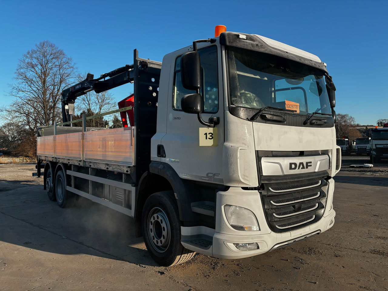 Ready to go DAF CF 320, Brick Grabs, 450, 26 Tonne, Day Cab, Automatic, 4xToolboxes, 9 Tonne Front Axle, Air Conditioning, Beacons, Cab Sunvisor , , HIAB, X-HIDUO 158 B-2 c/w Brick Grab | for sale at MV Commercial, the UKs leading Truck, Trailers and Van supplier. (G477042 111942)