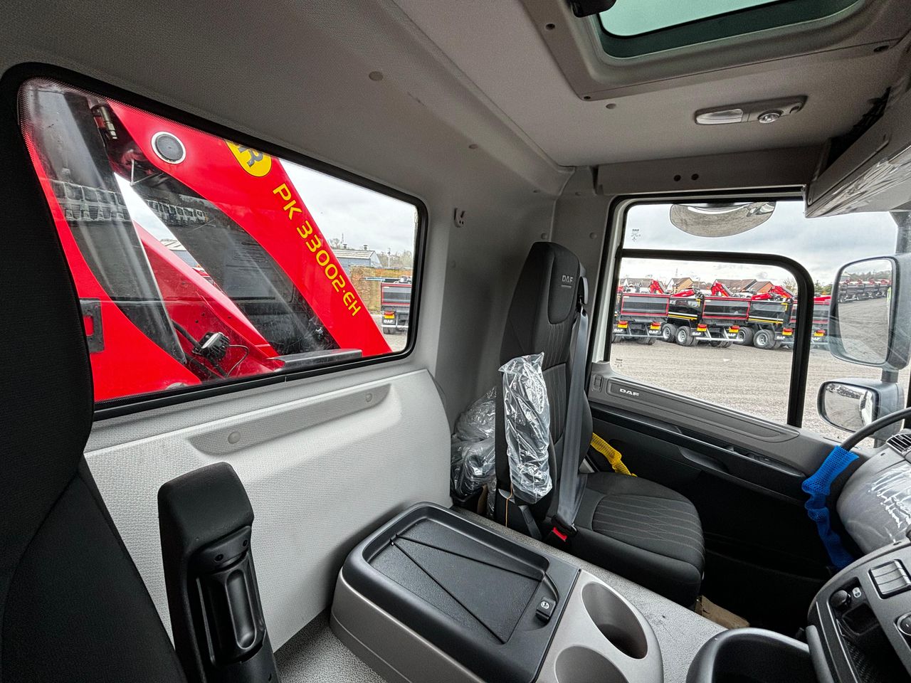 Ready to go DAF CF 480, Cheesewedge, 480, 32 Tonne, Day Cab, Automatic, 28mm Keruing Hardwood Floor, 2 X 9 Tonne Front Axles, Adaptive Cruise Control, AdBlue Tank - 45 Litre, Advanced Emergency Braking System (AEBS), , Palfinger, PK33002-EH | for sale at MV Commercial, the UKs leading Truck, Trailers and Van supplier. (G450285 119025)