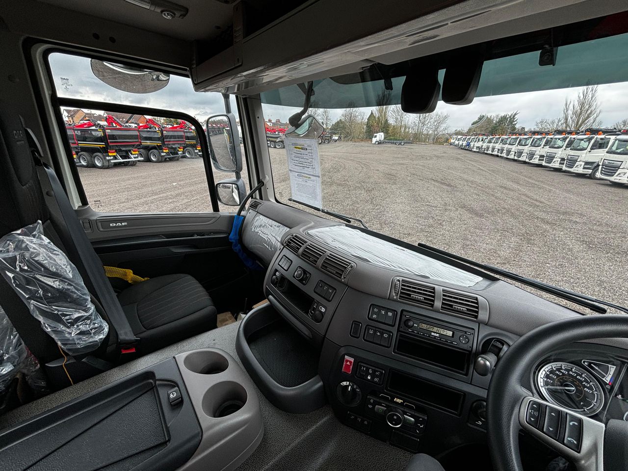 Ready to go DAF CF 480, Cheesewedge, 480, 32 Tonne, Day Cab, Automatic, 28mm Keruing Hardwood Floor, 2 X 9 Tonne Front Axles, Adaptive Cruise Control, AdBlue Tank - 45 Litre, Advanced Emergency Braking System (AEBS), , Palfinger, PK33002-EH | for sale at MV Commercial, the UKs leading Truck, Trailers and Van supplier. (G450285 119031)