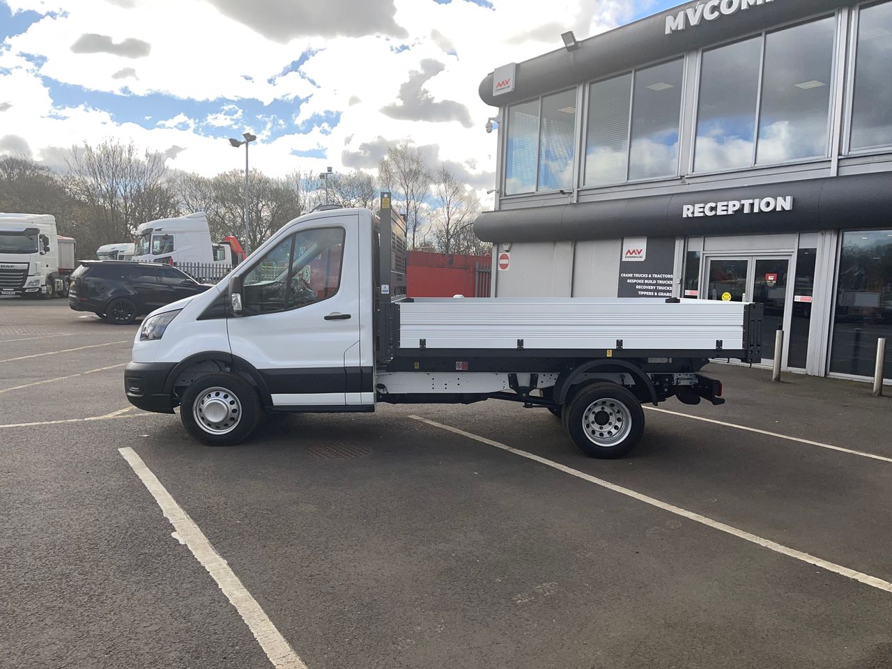 Ready to go Ford Transit, Tipper, 129, 3.5t, Day Cab, Manual, Beacons, Beacon Bar, Full Aluminium Dropsides, Towbar and Pin, Chapter 8 Markings, , -, - | for sale at MV Commercial, the UKs leading Truck, Trailers and Van supplier. (YM73ZRR 143851)