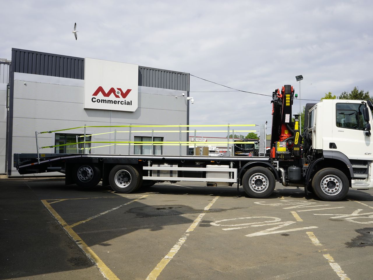 Ready to go DAF CF 480, Cheesewedge, 480, 32 Tonne, Day Cab, Automatic, 28mm Keruing Hardwood Floor, 2 X 9 Tonne Front Axles, Adaptive Cruise Control, AdBlue Tank - 45 Litre, Advanced Emergency Braking System (AEBS), , Palfinger, PK 22002-EH HIGH PERFORMANCE | for sale at MV Commercial, the UKs leading Truck, Trailers and Van supplier. (G450520 286774)