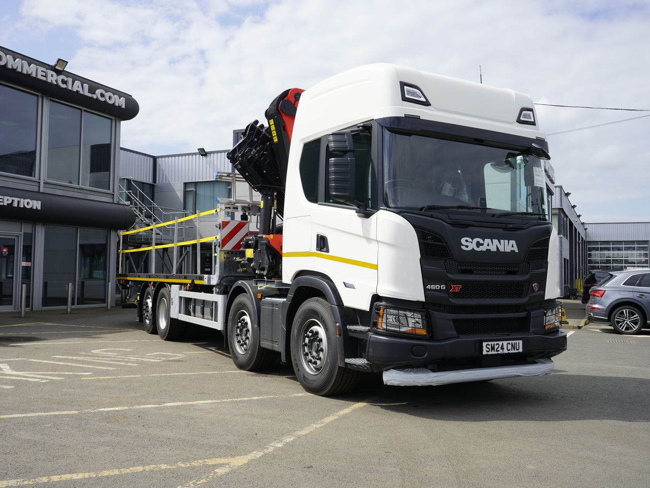 Ready to go Scania G460, Cabin Spec, 460, 32 Tonne, High Roof Sleeper, Automatic, 2 x 8.5 Tonne Front Axles, Euro 6 Emission Level With SCR, Extra Screenmesh, NOx Control, Factory Fitted PTO, , Palfinger, PK 62002 EH HIGH PERFORMANCE | for sale at MV Commercial, the UKs leading Truck, Trailers and Van supplier. (SM24CNU 286816)