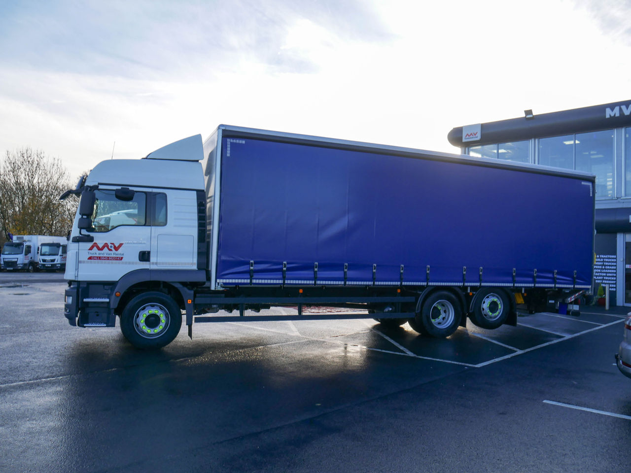 Ready to go MAN TGM 26.320, Curtainsider, 320, 26 Tonne, LX Cab, Automatic, 2x Wheel Chocks and Holders, Air Conditioning, Air Kit, Anteo 1500KG Tuck under Tail Lift , Barn Doors, , -, - | for sale at MV Commercial, the UKs leading Truck, Trailers and Van supplier. (SK19BAA 29084)