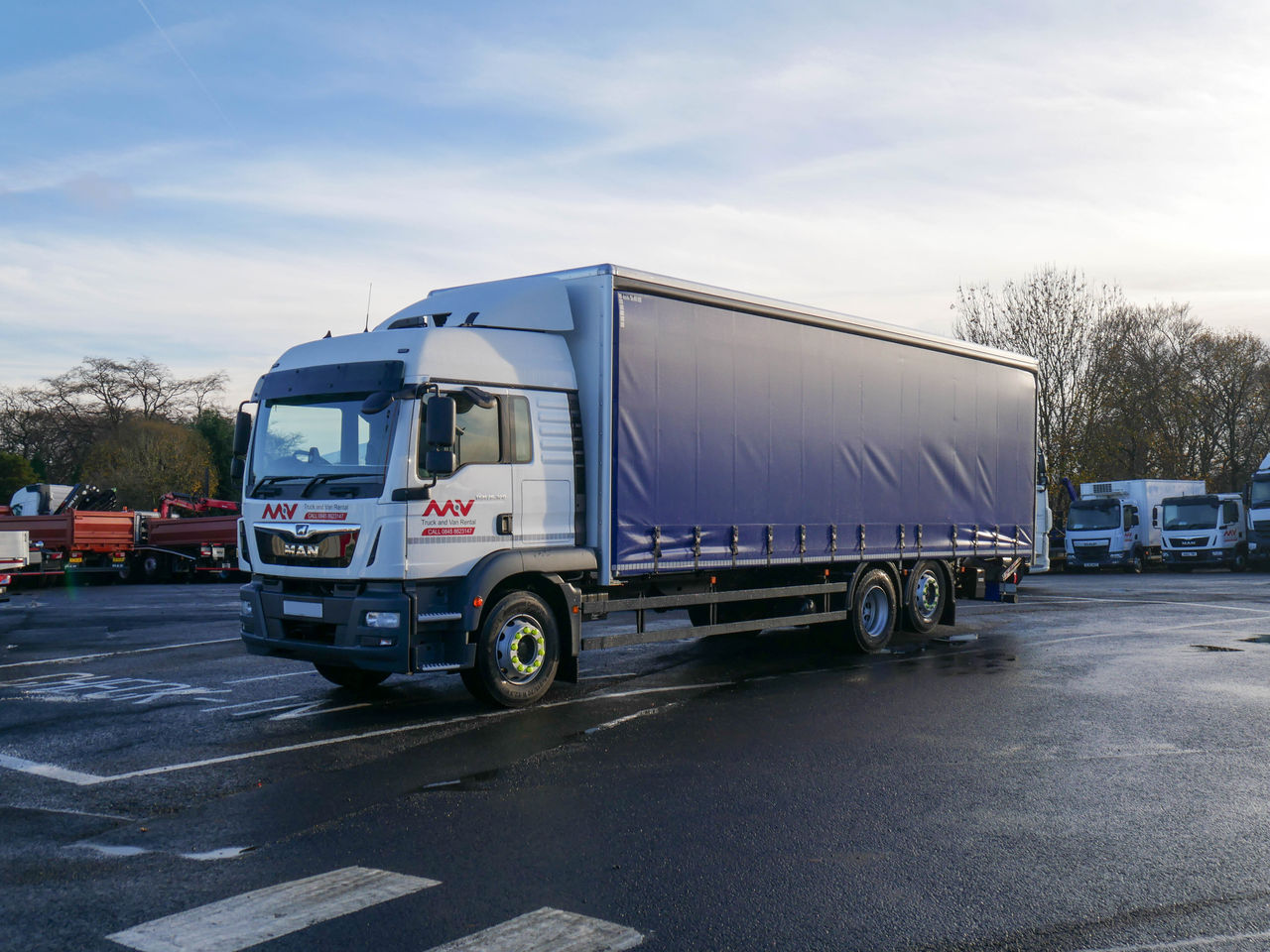 Ready to go MAN TGM 26.320, Curtainsider, 320, 26 Tonne, LX Cab, Automatic, 2x Wheel Chocks and Holders, Air Conditioning, Air Kit, Anteo 1500KG Tuck under Tail Lift , Barn Doors, , -, - | for sale at MV Commercial, the UKs leading Truck, Trailers and Van supplier. (SK19BAA 29093)