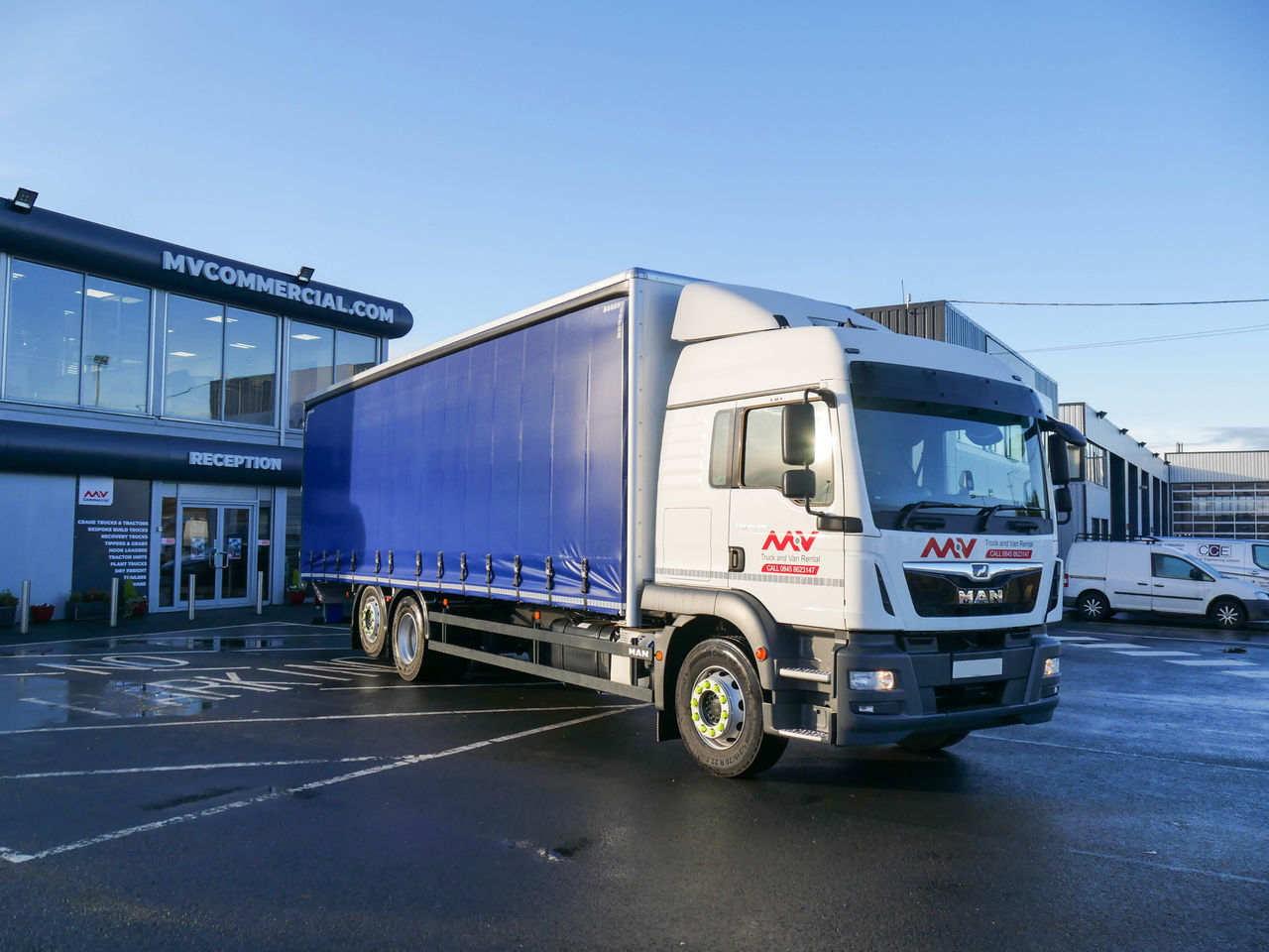 Ready to go MAN TGM 26.320, Curtainsider, 320, 26 Tonne, LX Cab, Automatic, 2x Wheel Chocks and Holders, Air Conditioning, Air Kit, Anteo 1500KG Tuck under Tail Lift , Barn Doors, , -, - | for sale at MV Commercial, the UKs leading Truck, Trailers and Van supplier. (SK19BAA 29097)