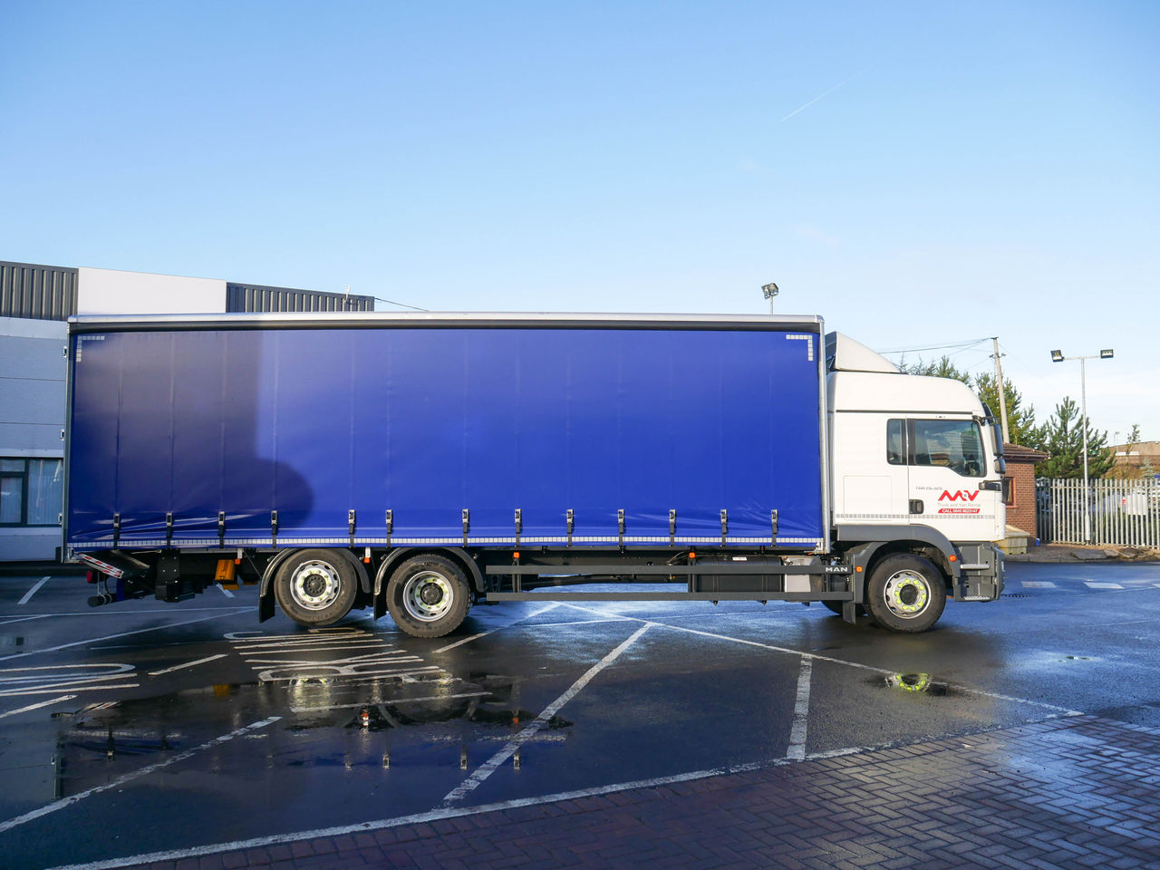 Ready to go MAN TGM 26.320, Curtainsider, 320, 26 Tonne, LX Cab, Automatic, 2x Wheel Chocks and Holders, Air Conditioning, Air Kit, Anteo 1500KG Tuck under Tail Lift , Barn Doors, , -, - | for sale at MV Commercial, the UKs leading Truck, Trailers and Van supplier. (SK19BAA 29098)