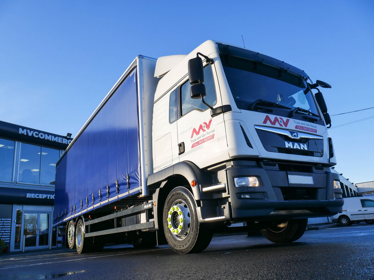 Ready to go MAN TGM 26.320, Curtainsider, 320, 26 Tonne, LX Cab, Automatic, 2x Wheel Chocks and Holders, Air Conditioning, Air Kit, Anteo 1500KG Tuck under Tail Lift , Barn Doors, , -, - | for sale at MV Commercial, the UKs leading Truck, Trailers and Van supplier. (SK19BAA 29099)