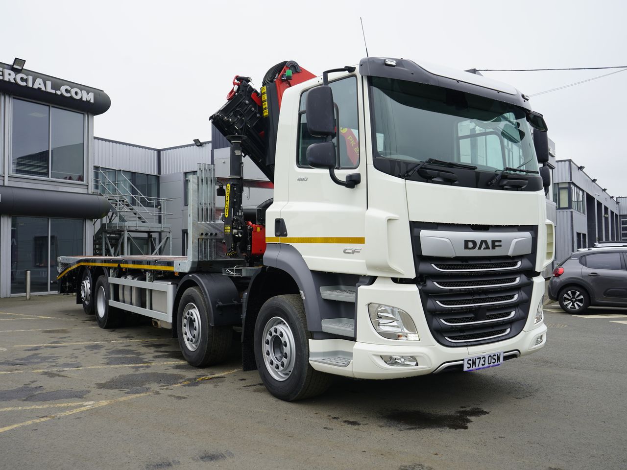 Ready to go DAF CF 480, Cheesewedge, 480, 32 Tonne, Day Cab, Automatic, 28mm Keruing Hardwood Floor, 2 X 9 Tonne Front Axles, Adaptive Cruise Control, AdBlue Tank - 45 Litre, Advanced Emergency Braking System (AEBS), , Palfinger, PK 27001-EH HIGH PERFORMANCE | for sale at MV Commercial, the UKs leading Truck, Trailers and Van supplier. (SM73OSW 295816)