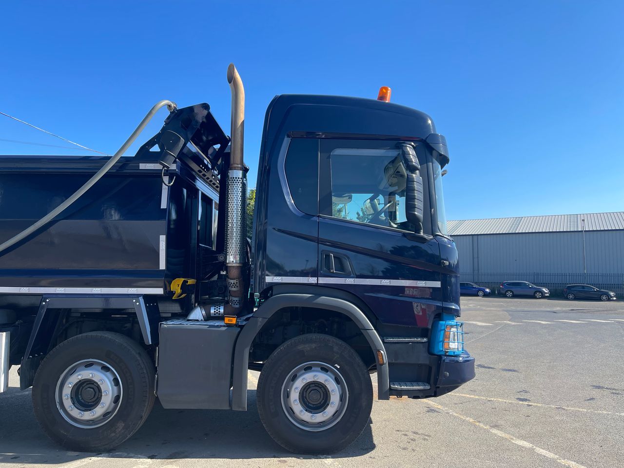 Ready to go Scania P410 XT, Tipper, 410, 32 Tonne, Day Cab, Automatic, Thompson Body with Easy Sheet, Beacons, High Ground Clearance, HYVA Ram, Air Tailgate, , -, - | for sale at MV Commercial, the UKs leading Truck, Trailers and Van supplier. (SM19BYL 348992)