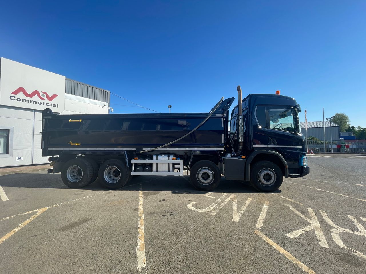 Ready to go Scania P410 XT, Tipper, 410, 32 Tonne, Day Cab, Automatic, Thompson Body with Easy Sheet, Beacons, High Ground Clearance, HYVA Ram, Air Tailgate, , -, - | for sale at MV Commercial, the UKs leading Truck, Trailers and Van supplier. (SM19BYL 348994)