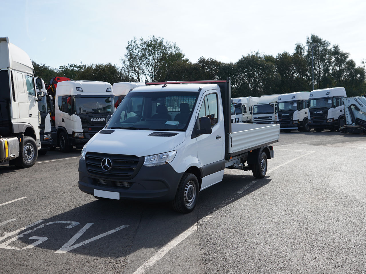 Ready to go Mercedes-Benz Sprinter 314 CDI, Dropside, -, Under 3.5 Tonne, Day Cab, Manual, Multi Function Steering Wheel, Electric Mirrors, Electric Windows, Touchscreen Display, Full Aluminium Dropsides, , -, - | for sale at MV Commercial, the UKs leading Truck, Trailers and Van supplier. (SE19WOY 38409)