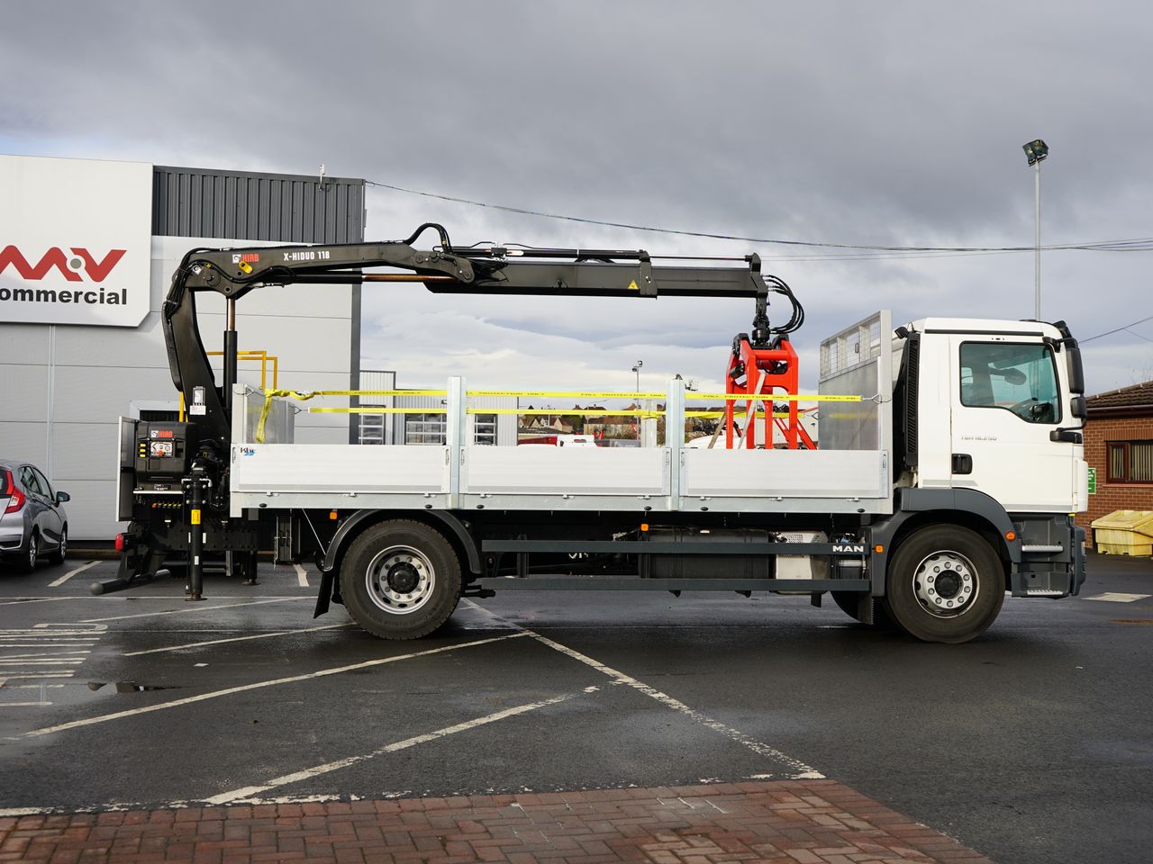 Ready to go MAN TGM 18.290, Brick Grabs, 290, 18 Tonne, Day Cab, Automatic, Anti Lock Brakes (ABS), ASR ( anti slip control ), Brick Grab, Cab Sunvisor , Cruise Control, , HIAB, X-HIDUO 118 B-1	 | for sale at MV Commercial, the UKs leading Truck, Trailers and Van supplier. (SN20YFW 40875)
