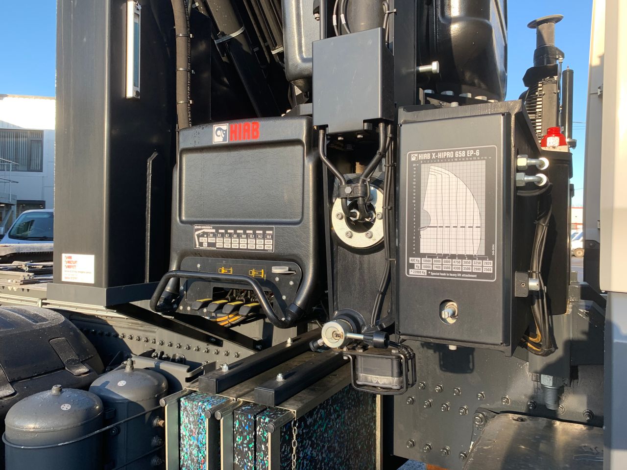 Ready to go DAF XF 530, Tractor Unit, 530, 80 Tonne, Space Cab, Automatic, 9 Tonne Front Axle, Adaptive Cruise Control, Bumper Mounted Fog Lights, Cab Sunvisor , Halogen Headlights, , HIAB, X-HIPRO 658 EP-6 | for sale at MV Commercial, the UKs leading Truck, Trailers and Van supplier. (SN20XTM 42491)