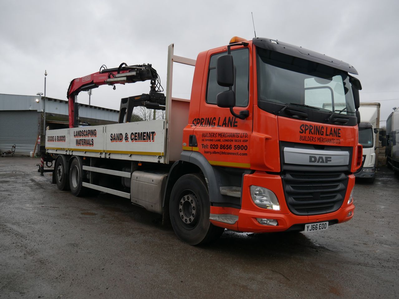 Ready to go DAF CF 370, Brick Grabs, 370, 26 Tonne, Day Cab, Manual, Triple dropside , Electric Windows, Beacon Bar, Sun Roof, Multi Function Steering Wheel, , Fassi, F155A active - F155A e-active  | for sale at MV Commercial, the UKs leading Truck, Trailers and Van supplier. (YJ66EOO 59378)