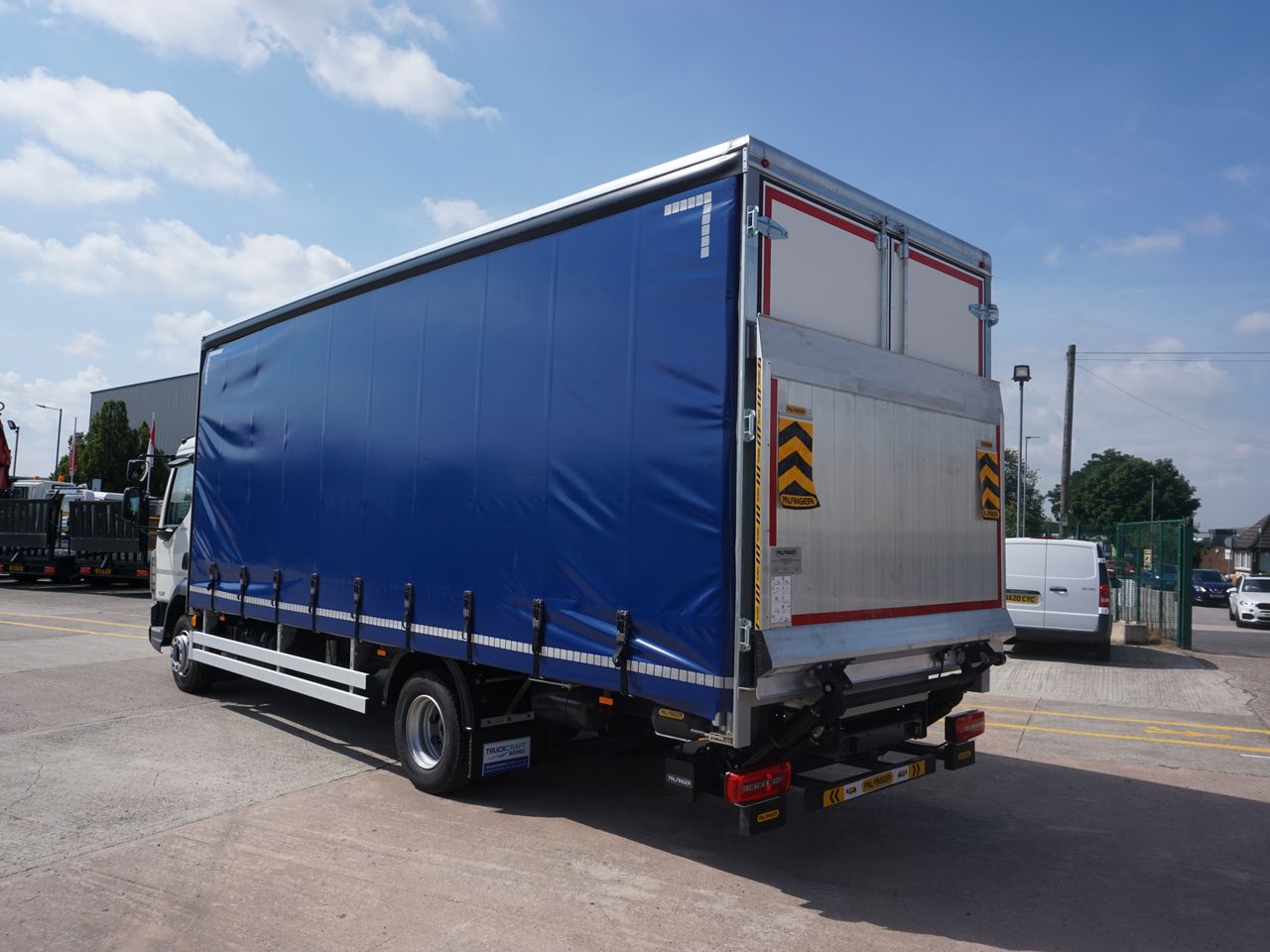 Ready to go DAF LF 230, Curtainsider, 230, 12 Tonne, Day Cab, Automatic, Cantilever Taillift, Removable Curtains for Body, Beacons, Conspicuity tape, Multi Function Steering Wheel, , -, - | for sale at MV Commercial, the UKs leading Truck, Trailers and Van supplier. (SN71YEF 71342)