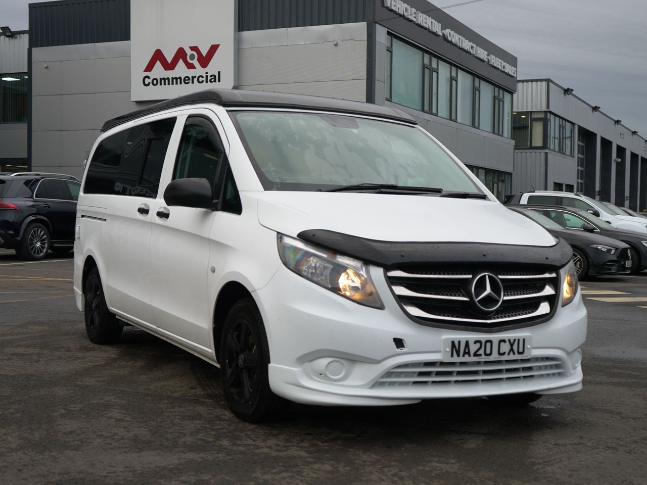 Ready to go Mercedes-Benz VITO 110 L2 PURE, Van, 100, Under 3.5 Tonne, Single Cab, Manual, 240V Leisure Battery Charger , Air Mattress, Alloy Wheels, All round windows and curtains, Bonnet brow guard, , -, - | for sale at MV Commercial, the UKs leading Truck, Trailers and Van supplier. (NA20CXU 76734)