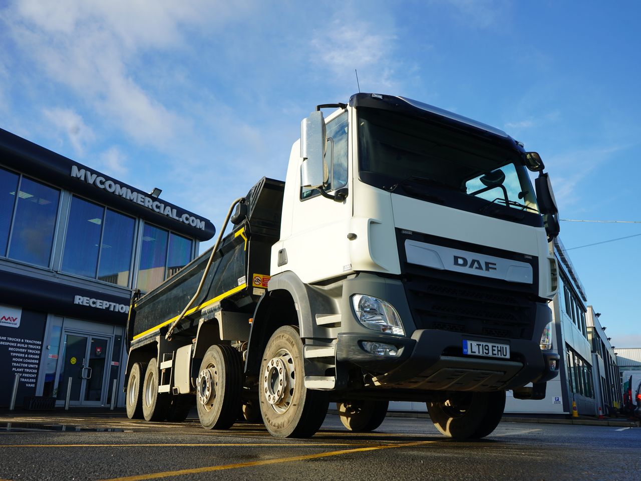 Ready to go DAF CF 450, Tipper, 450, 32 Tonne, Day Cab, Automatic, 2 Seats in Cab, Rear Window in Cab, Electric Mirrors, Electric Windows, Multi Function Steering Wheel, , -, - | for sale at MV Commercial, the UKs leading Truck, Trailers and Van supplier. (LT19EHU 78195)