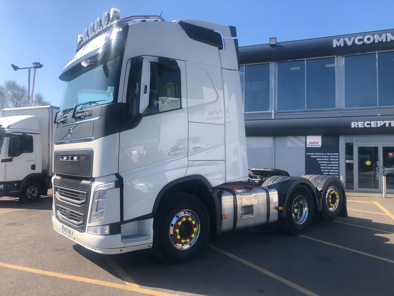 Ready to go Volvo FH 540, Tractor Unit, 540, 44 Tonne, Globetrotter, Automatic, Kelsa Hi-Bar, Beacon Bar, Alloy Wheels, Alloy Fuel Tank, Anderson Connection, , -, - | for sale at MV Commercial, the UKs leading Truck, Trailers and Van supplier. (WU19MLK 82727)