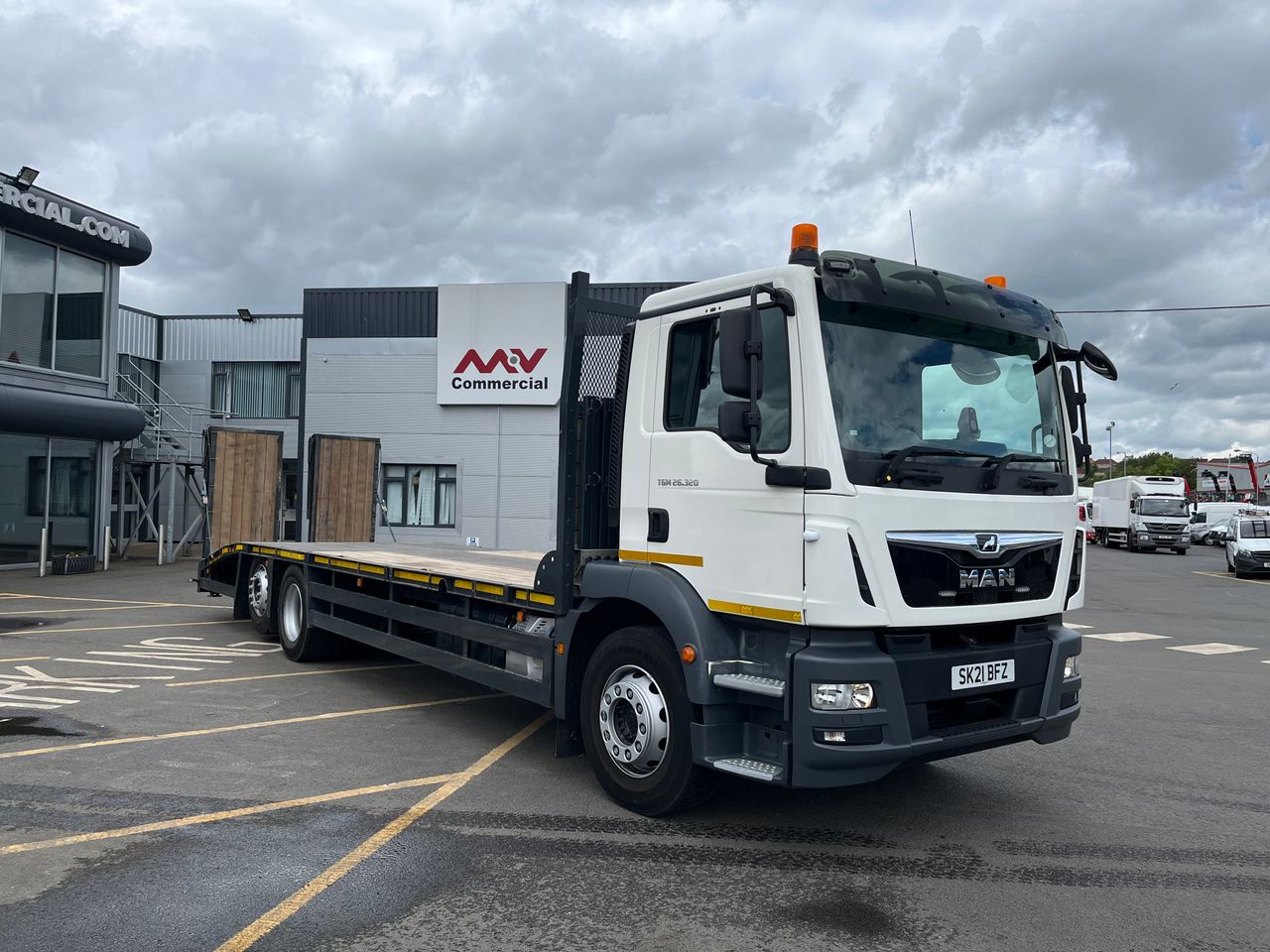 Ready to go MAN TGM 26.320, Beavertail, 320, 26 Tonne, Day Cab, Automatic, Electric Mirrors, Electric Windows, Toolbox, Cab Sunvisor , 360° Rotating Beacons, , -, - | for sale at MV Commercial, the UKs leading Truck, Trailers and Van supplier. (SK21BFZ 85314)