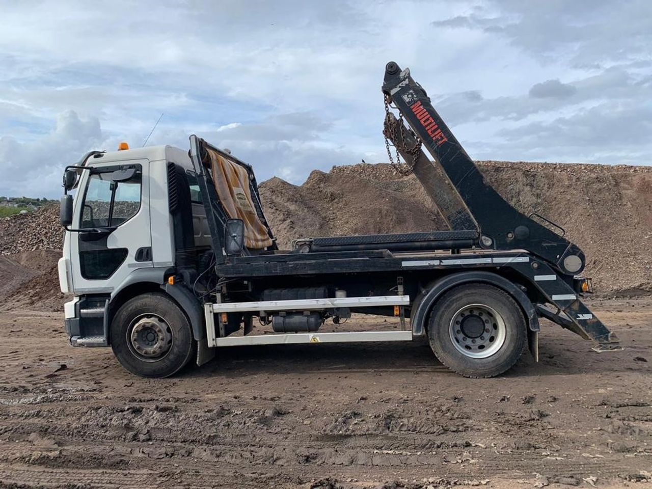 Ready to go Volvo FL, Skip Loader, -, 18 Tonne, Day Cab, Manual, , Multilift, - | for sale at MV Commercial, the UKs leading Truck, Trailers and Van supplier. (YJ18MMO 93349)