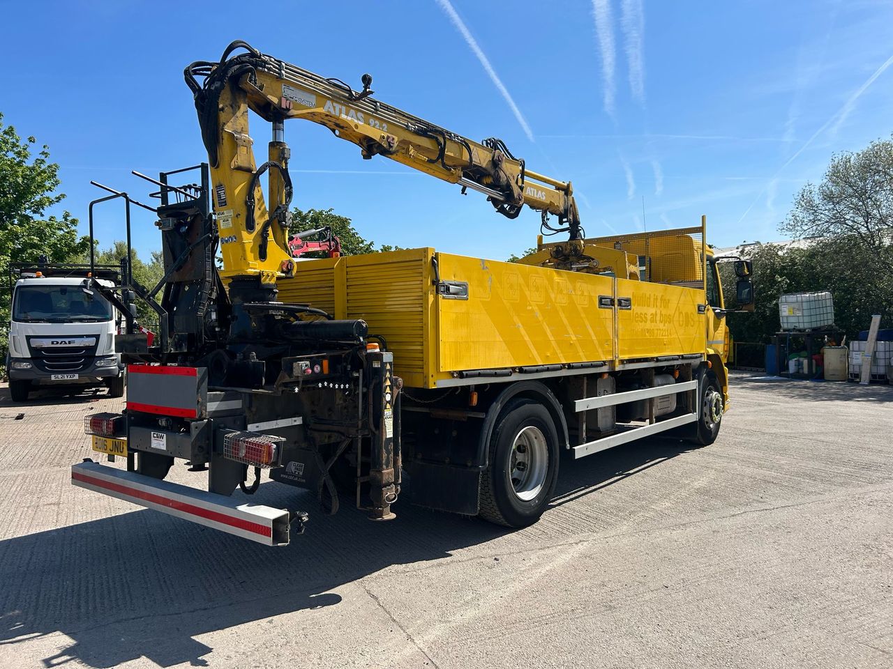Ready to go DAF LF 250, Dropside, 250, 18 Tonne, Day Cab, Manual, Cab Sunvisor , Wing Mirror Protectors, Strobe Lights, Conspicuity tape, Beacon Bar, , Atlas, 92.2V - All | for sale at MV Commercial, the UKs leading Truck, Trailers and Van supplier. (BD16JNU 971255)