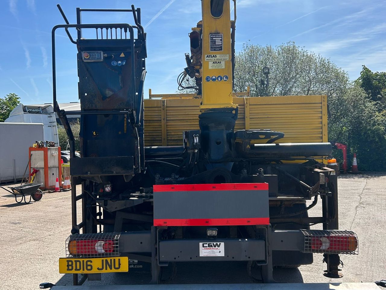 Ready to go DAF LF 250, Dropside, 250, 18 Tonne, Day Cab, Manual, Cab Sunvisor , Wing Mirror Protectors, Strobe Lights, Conspicuity tape, Beacon Bar, , Atlas, 92.2V - All | for sale at MV Commercial, the UKs leading Truck, Trailers and Van supplier. (BD16JNU 971256)