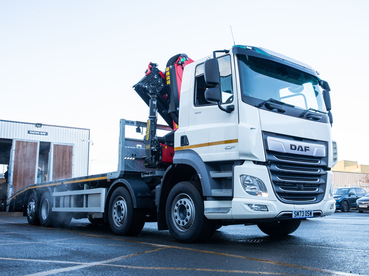 Ready to go DAF CF 480, Beavertail, null, 32 Tonne, Day Cab, Automatic, 28mm Keruing Hardwood Floor, 2 X 9 Tonne Front Axles, Adaptive Cruise Control, AdBlue Tank - 45 Litre, Advanced Emergency Braking System (AEBS), , Palfinger, PK 27001-EH HIGH PERFORMANCE | for sale at MV Commercial, the UKs leading Truck, Trailers and Van supplier. (SM73OSW 981647)