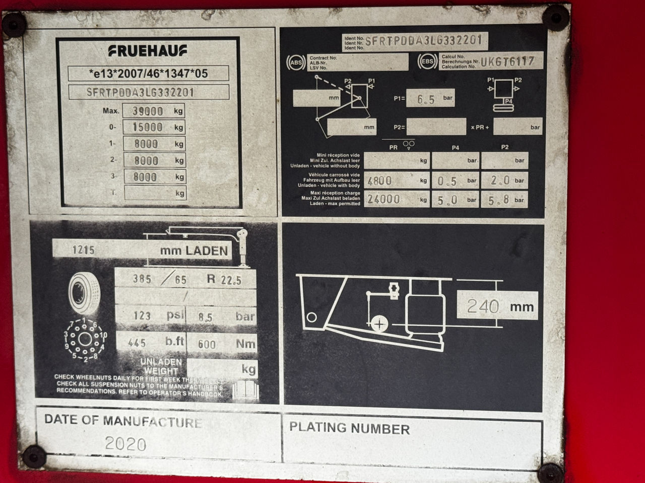 2020 FRUEHAUF 60cu Sloper tipping trailer with winch operated sheet, manual gates locks and Fruehauf weigher Trailers for sale at MV Commercial