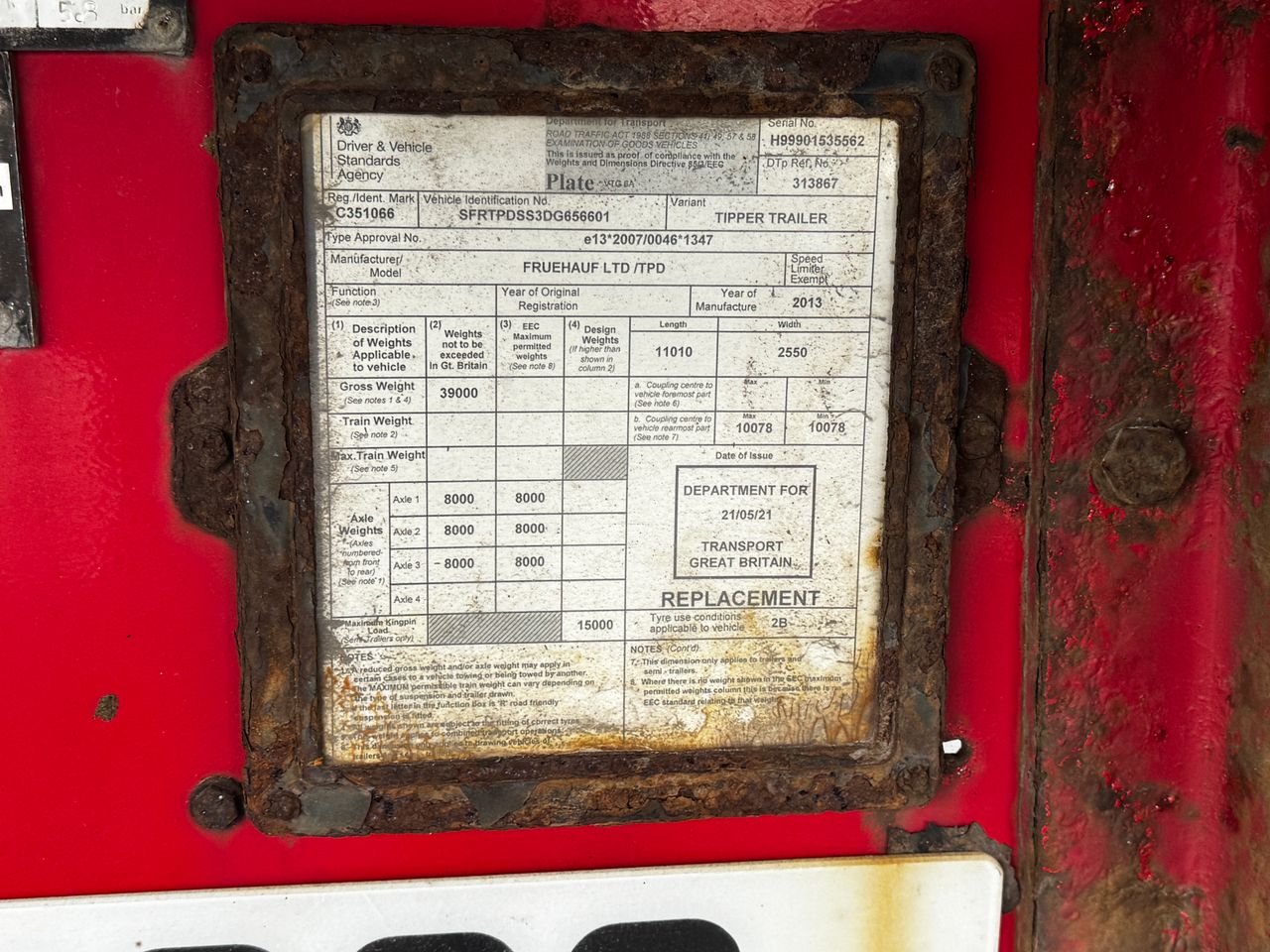 2013 FRUEHAUF 67cu Sloper Tipping Trailer with Manual Sheet, Manual Tailgate and Weigher Trailers for sale at MV Commercial