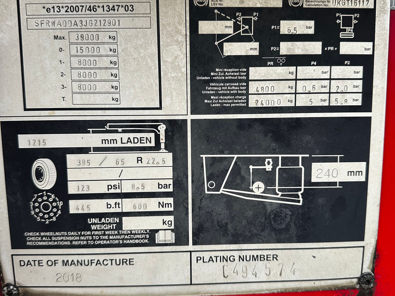 2018 FRUEHAUF 61cu Bathtub Stepframe with Manual Sheet, Weigher Trailers for sale at MV Commercial