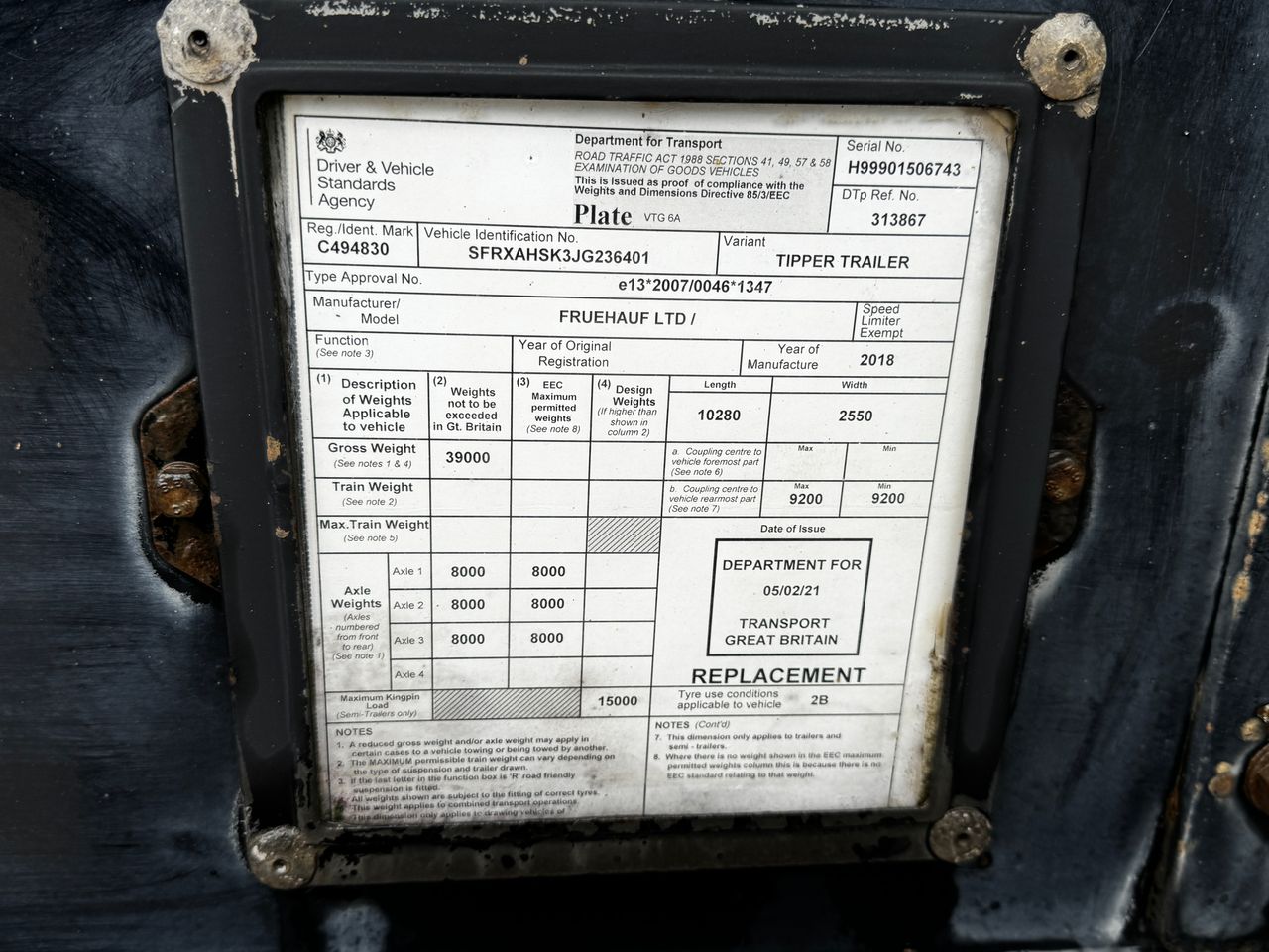 2018 FRUEHAUF HALFPIPE Trailers for sale at MV Commercial