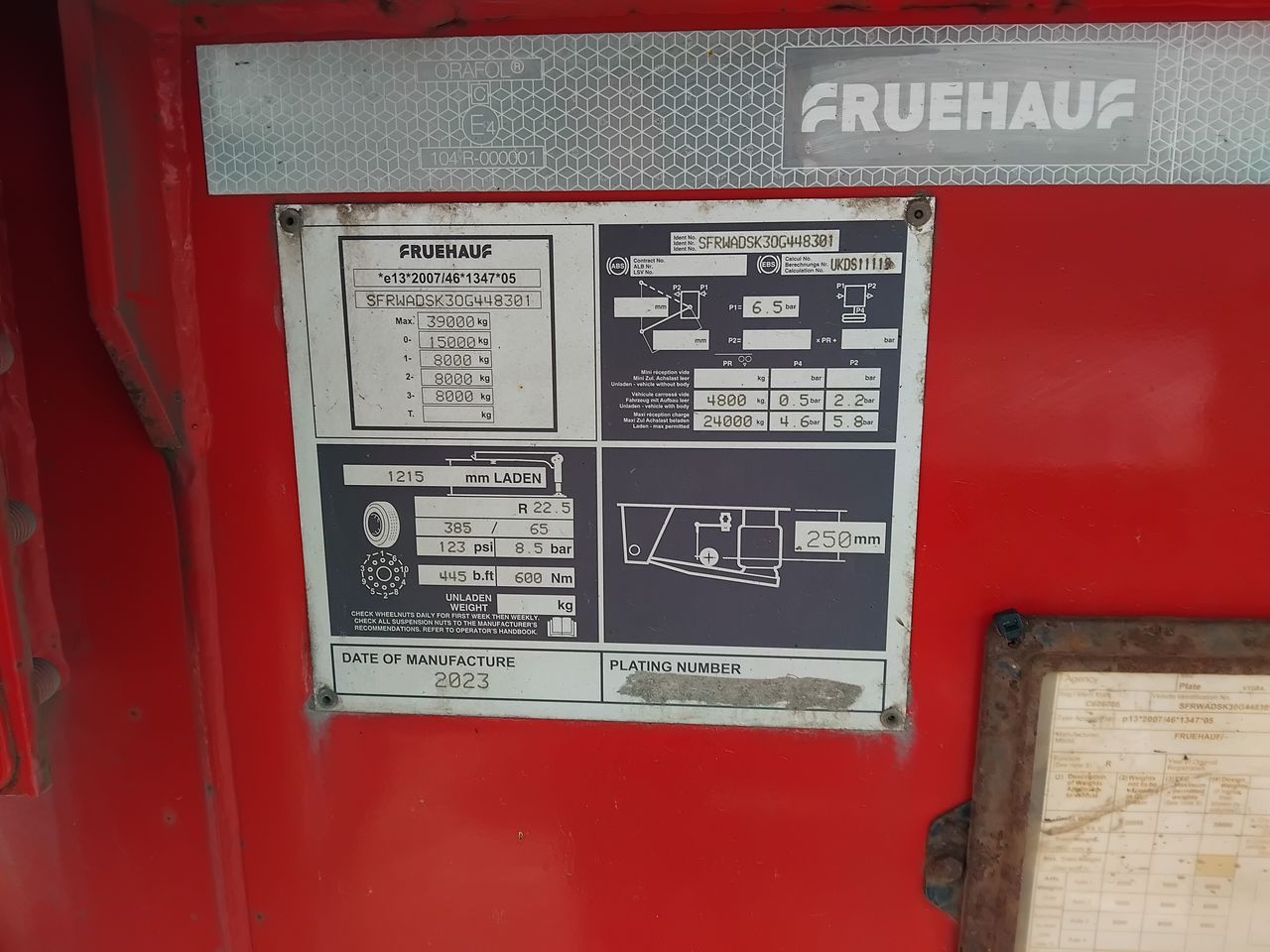 2023 FRUEHAUF 67 cu yd Fruehauf Bath Tub with manual sheet, manual tailgate and PM1155 weigher Trailers for sale at MV Commercial