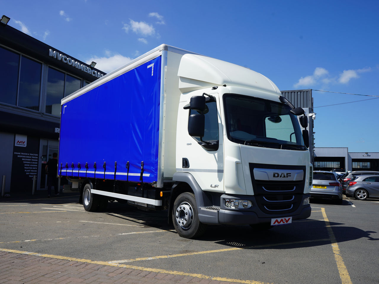 Ready to go DAF LF 190, Curtainsider, 190, 10 Tonne, Day Cab, Automatic, Air Conditioning, Air Roof Kit, Cruise Control and Air Con, Drivers Seat & Twin Passenger Seats, Lashing Rings, , -, - | for sale at MV Commercial, the UKs leading Truck, Trailers and Van supplier. (SN23YEX 99673)