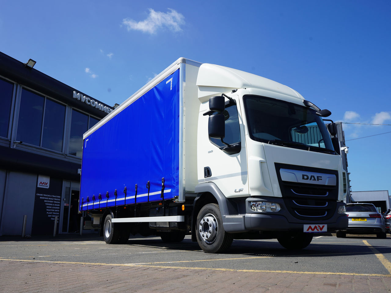 Ready to go DAF LF 190, Curtainsider, 190, 10 Tonne, Day Cab, Automatic, Air Conditioning, Air Roof Kit, Cruise Control and Air Con, Drivers Seat & Twin Passenger Seats, Lashing Rings, , -, - | for sale at MV Commercial, the UKs leading Truck, Trailers and Van supplier. (SN23YEX 99674)