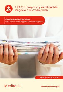 Proyecto y viabilidad del negocio o microempresa. ADGD0210