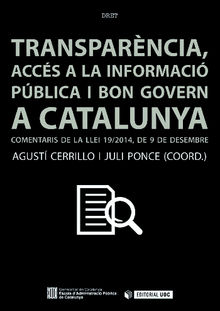 Transparncia, accs a la informacii bon govern a Catalunya.